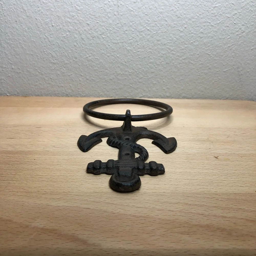 Cast Iron Anchor Rustic Wall Decor Nautical - Coastal Towel Holder